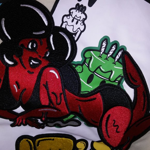 Wedding Cake Brand Mens T Shirt Cream Dont Panic its Organic Embroidered Graphic - Picture 8 of 13